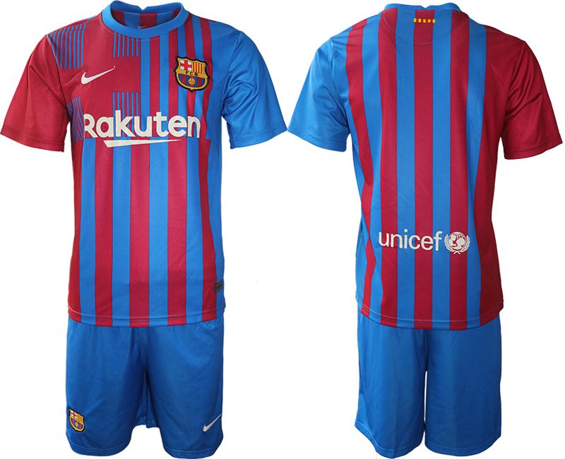 Men 2021-2022 Club Barcelona home blue blank Nike Soccer Jersey->barcelona jersey->Soccer Club Jersey